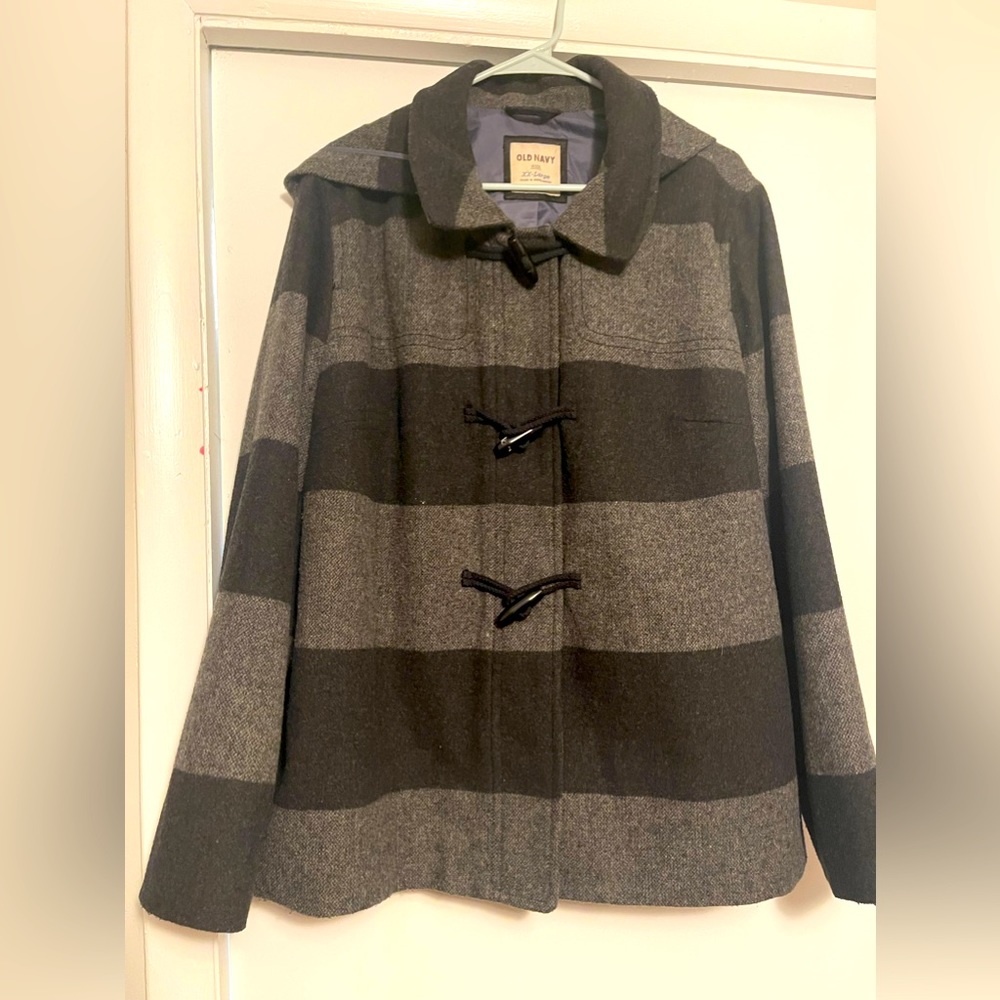 ON Grey and Black Peacoat! Gently Used!